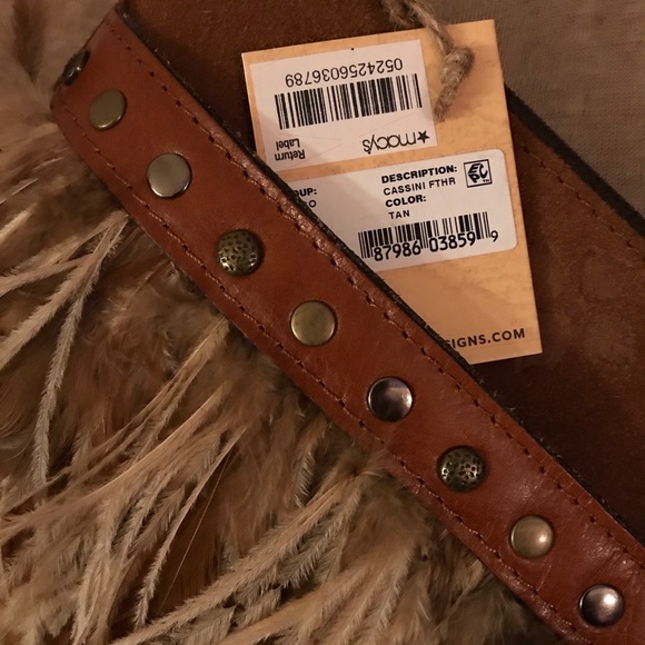 Patricia Nash Boho Suede & Feather Wristlet-NWT